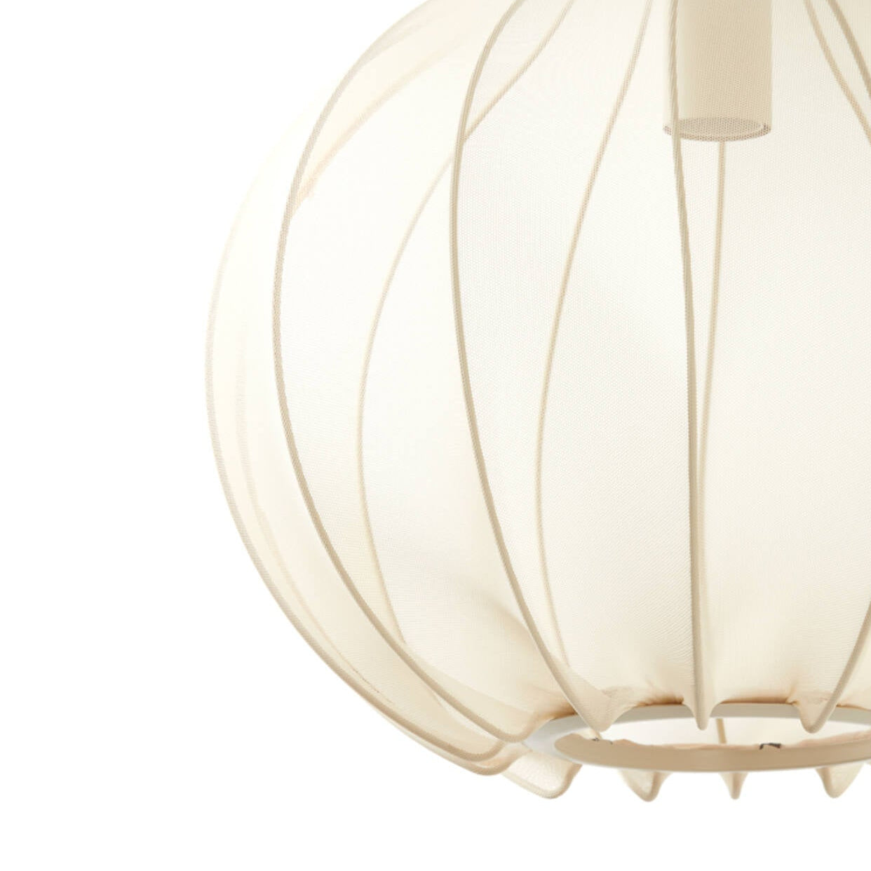 Cream Linen Round Pendant - Uneeka