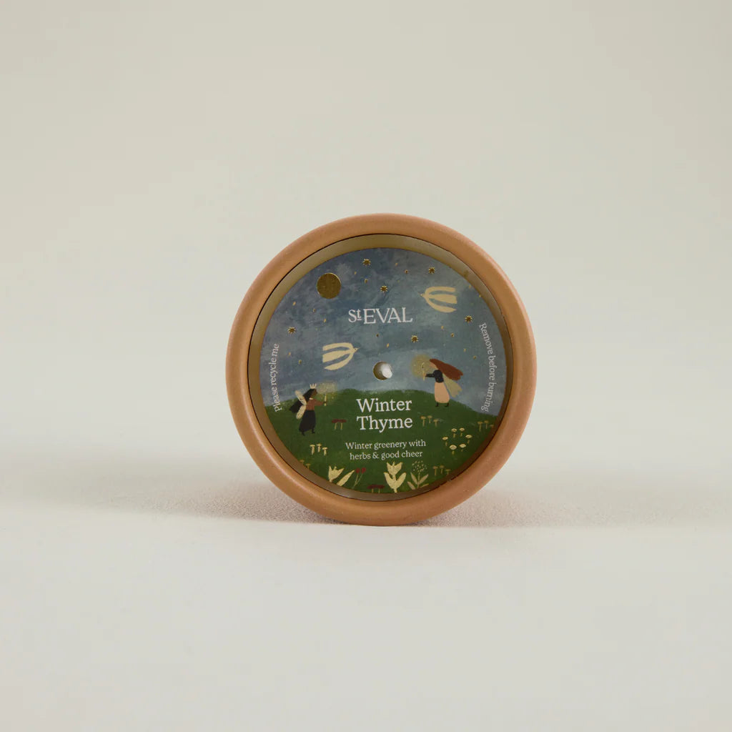 St Eval Star Gazy Ceramic Pot Candle Winter Thyme - F01574 - Uneeka