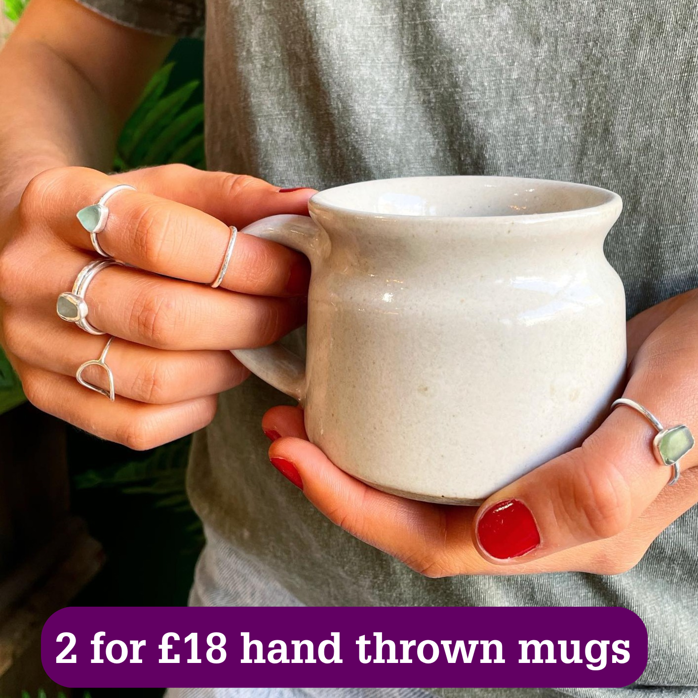 2 for 18 hand thrown mugs Uneeka