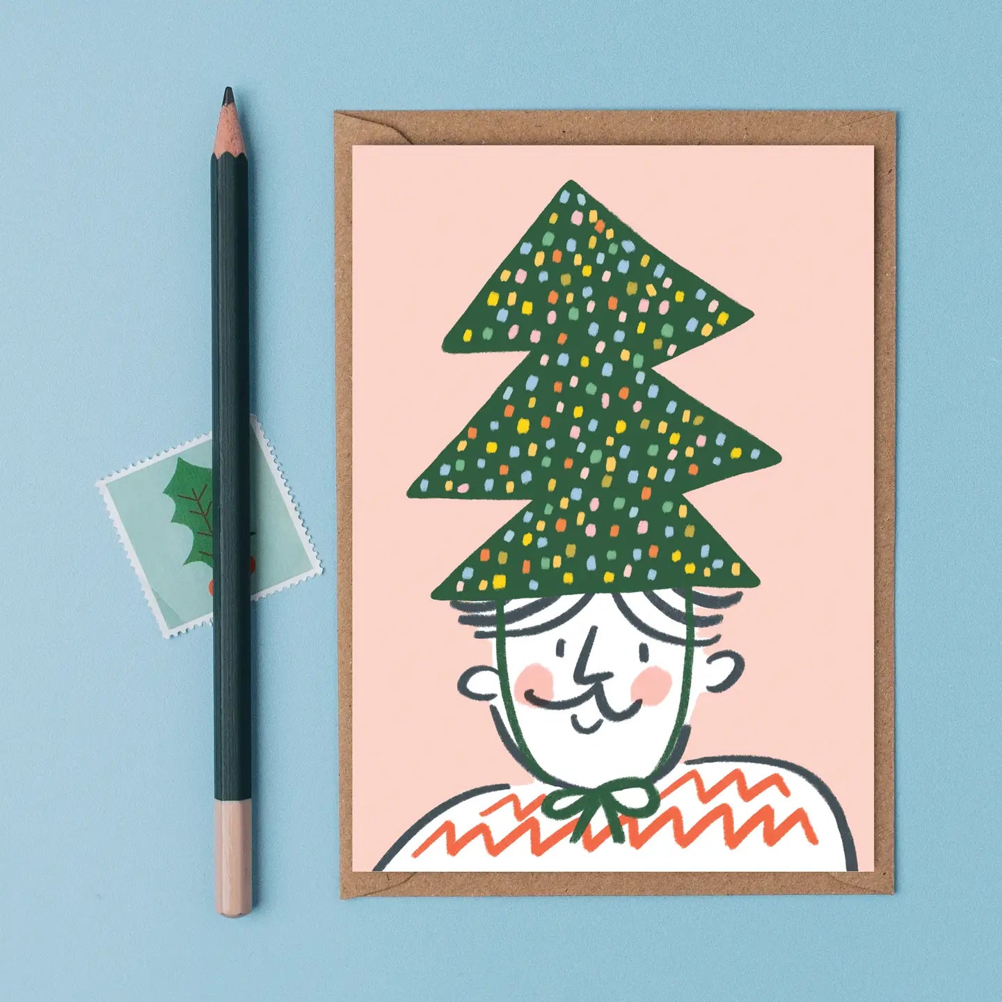 Tree Hat Christmas Card - CH10 Tree Hat - Uneeka