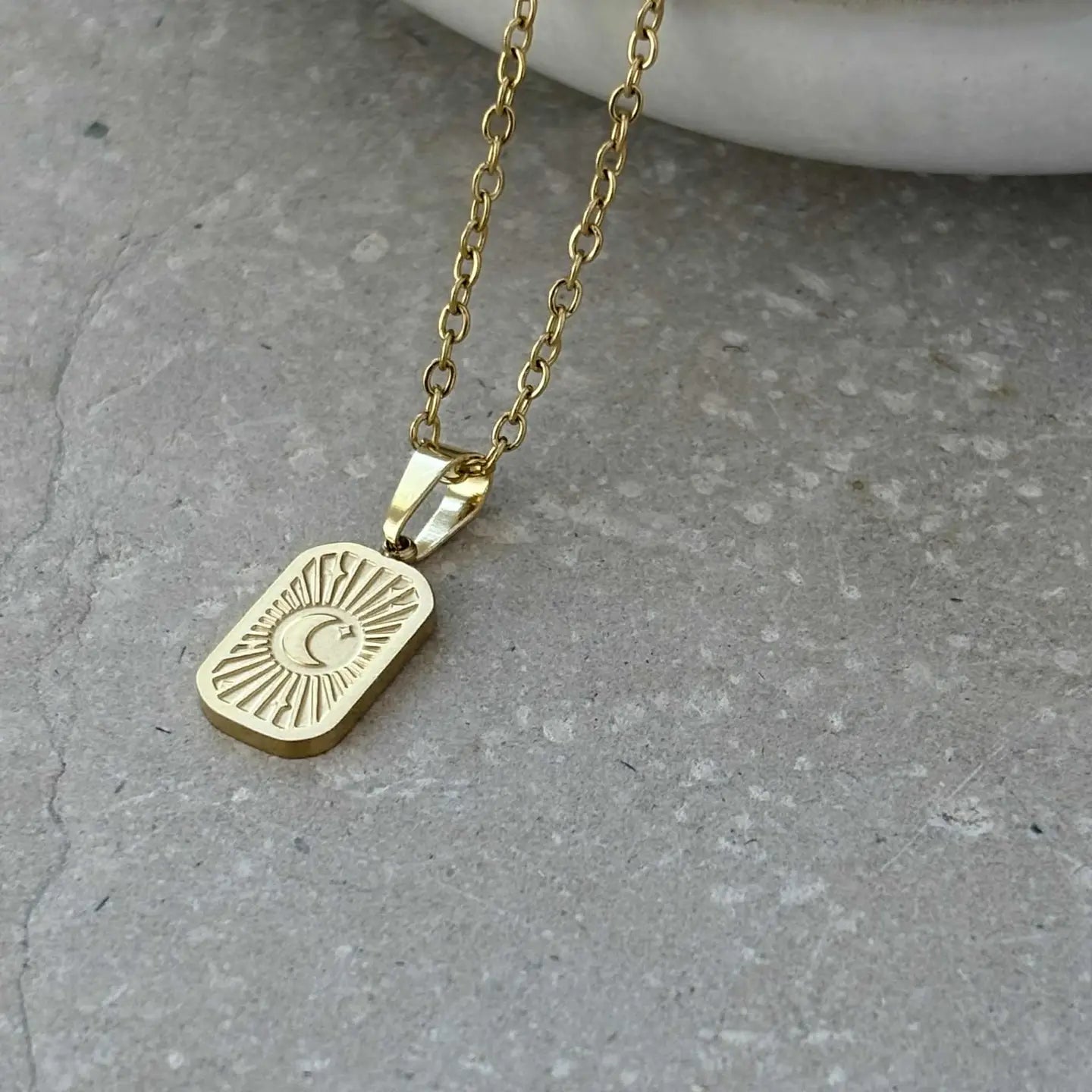 Gold Moon & Stars Pendant Necklace - NCK015 - Uneeka