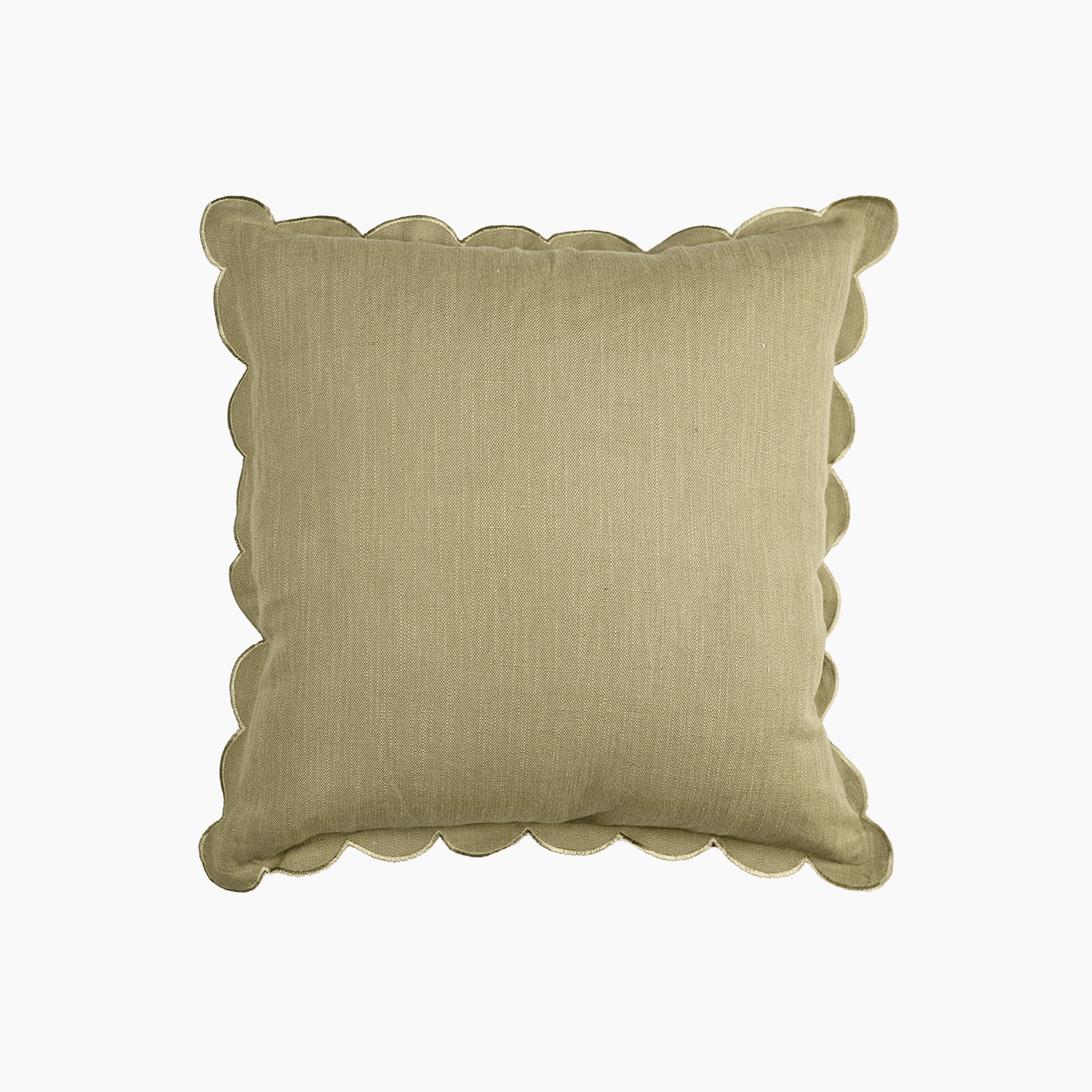 Scalloped Edge Linen Cushion - TRPC00085C - Uneeka