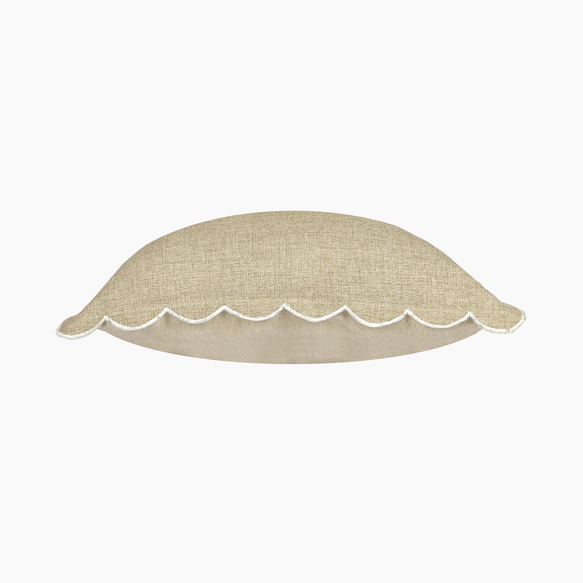 Scalloped Edge Linen Cushion - TRPC00075C - Uneeka