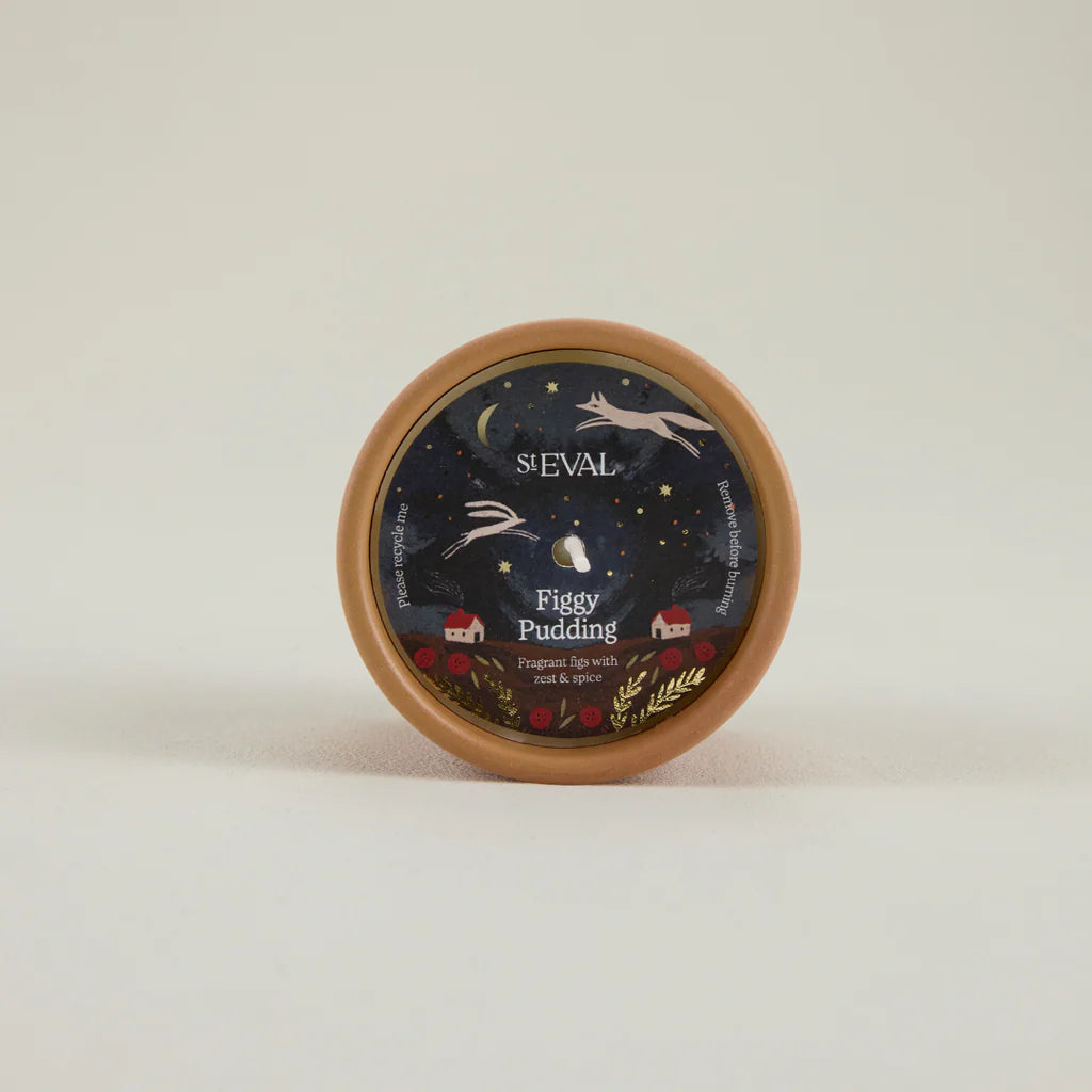 St Eval Star Gazy Ceramic Pot Candle Figgy Pudding - F01576 - Uneeka