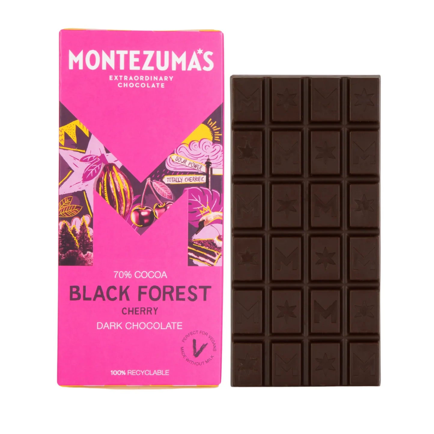 Montezuma Black Forest Vegan Dark Chocolate Bar - MZ1539 - Uneeka