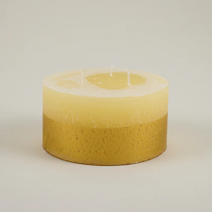 Gold Half Dipped Multiwick Candle Ivory Inspiritus - F00443 - Uneeka