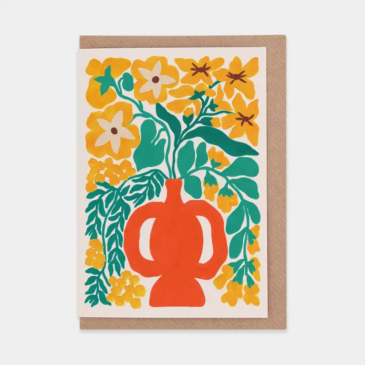 Golden Vase Greetings Art Card - LL-42 - Uneeka