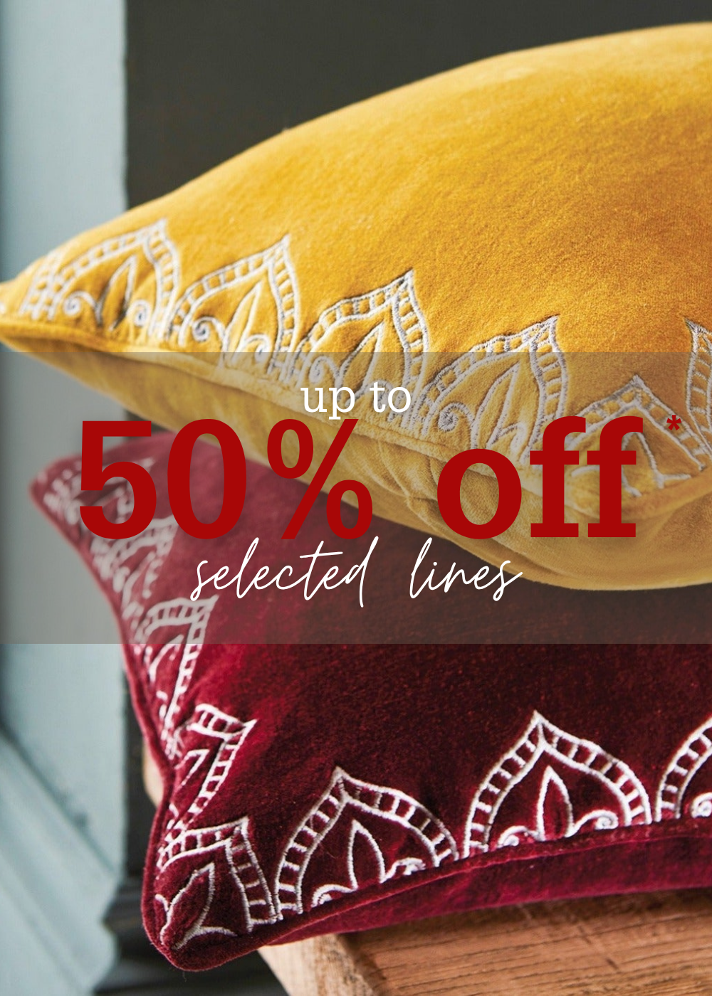 50% off selected lines