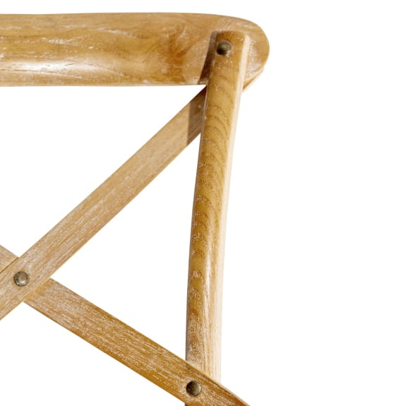 Reclaimed Elm Wood Cross-Back Bar Stool - BWC11 - Uneeka