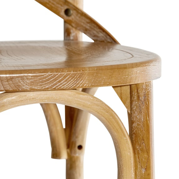 Reclaimed Elm Wood Cross-Back Bar Stool - BWC11 - Uneeka