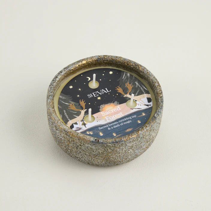 St Eval Small Alchemy Ceramic Pot Candle Sacred Forest - F01564 - Uneeka