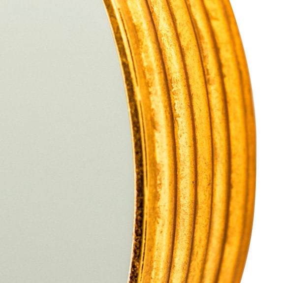 Gold Ribbed Round Mirror - EM139 - Uneeka