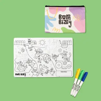 MooTastic Farmyard Mini Colouring Mat - MooTastic Farmyard Mini Mat - Uneeka