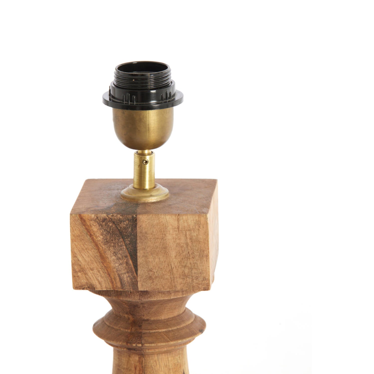 Carved Mango Wood Table Lamp Base - 7035083 - Uneeka
