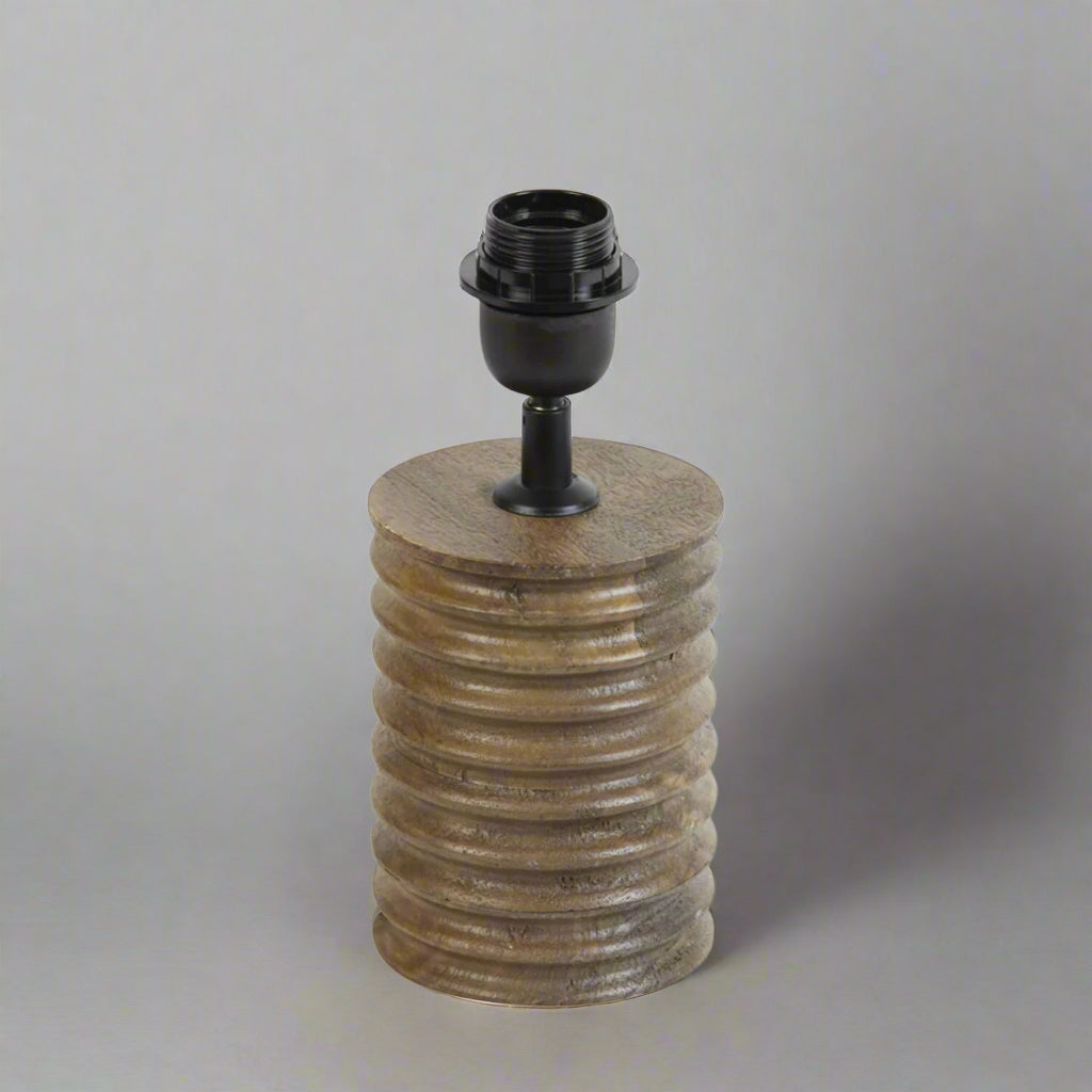 Carved Matt Wood Lamp Base - 7037964 - Uneeka