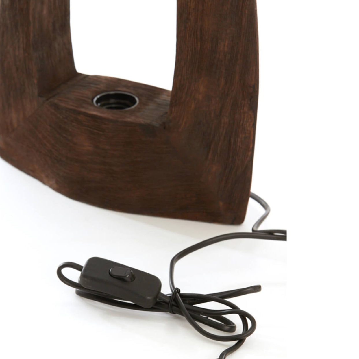 Dark Brown Mango Wood Arch Table Lamp - 7041864 - Uneeka