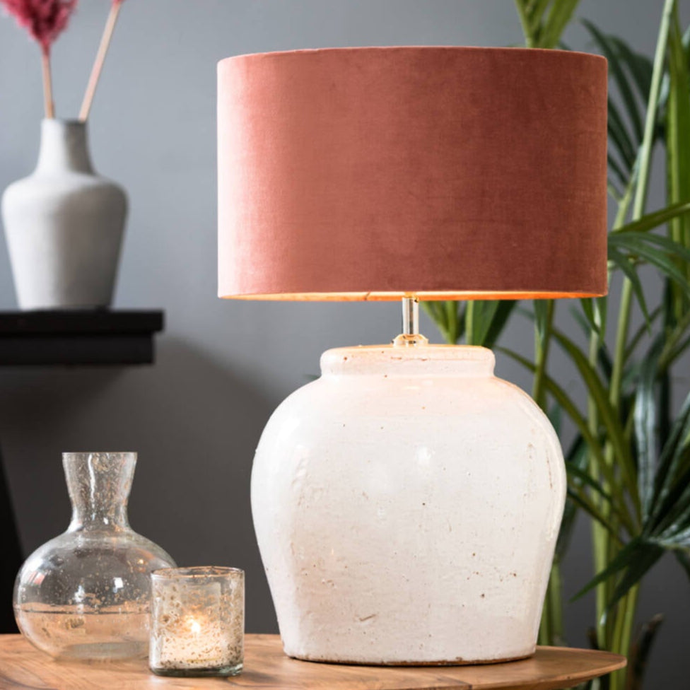 Small Round White Ceramic Lamp Base - 7502426 - Uneeka