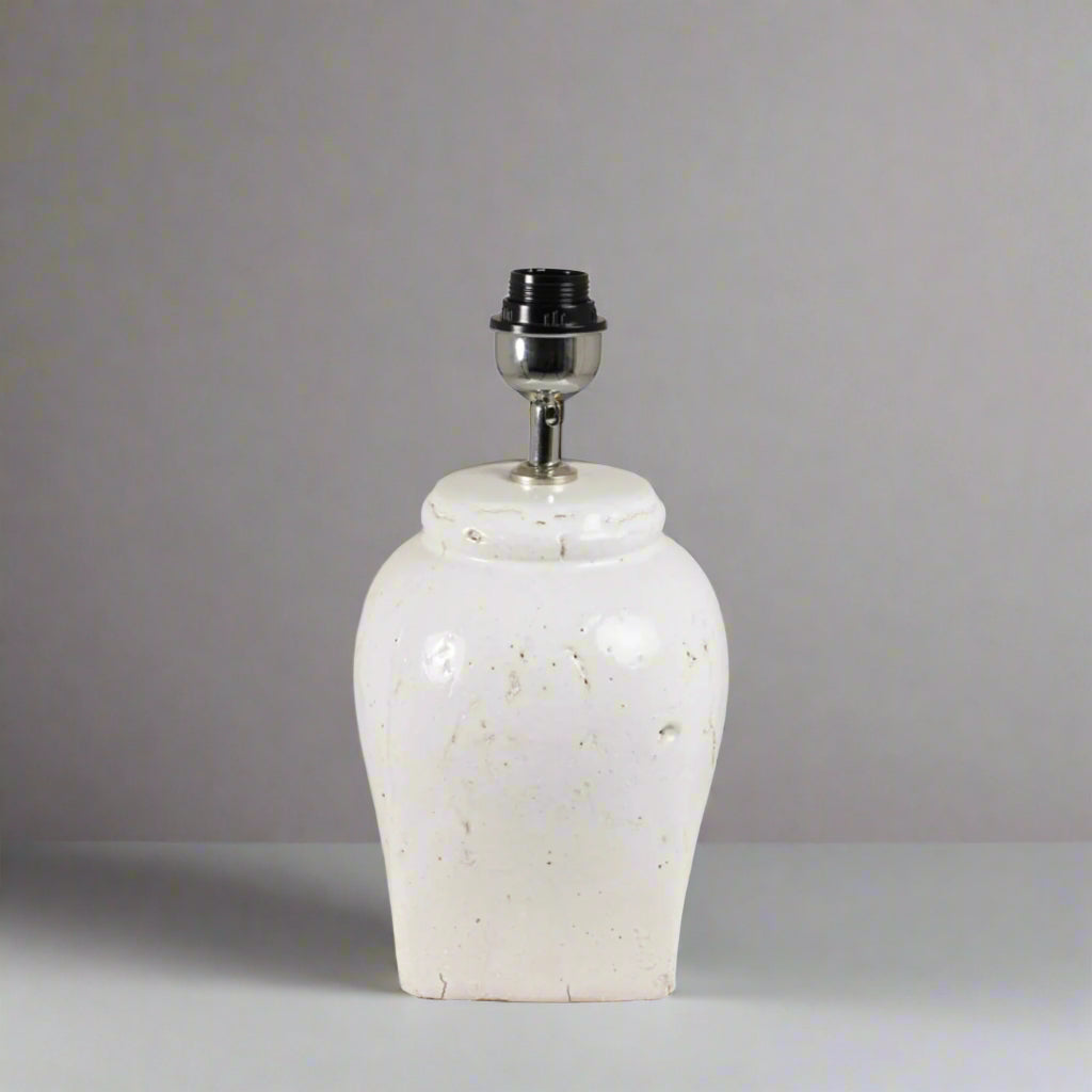 Small Squared White Ceramic Lamp Base - 7503126 - Uneeka