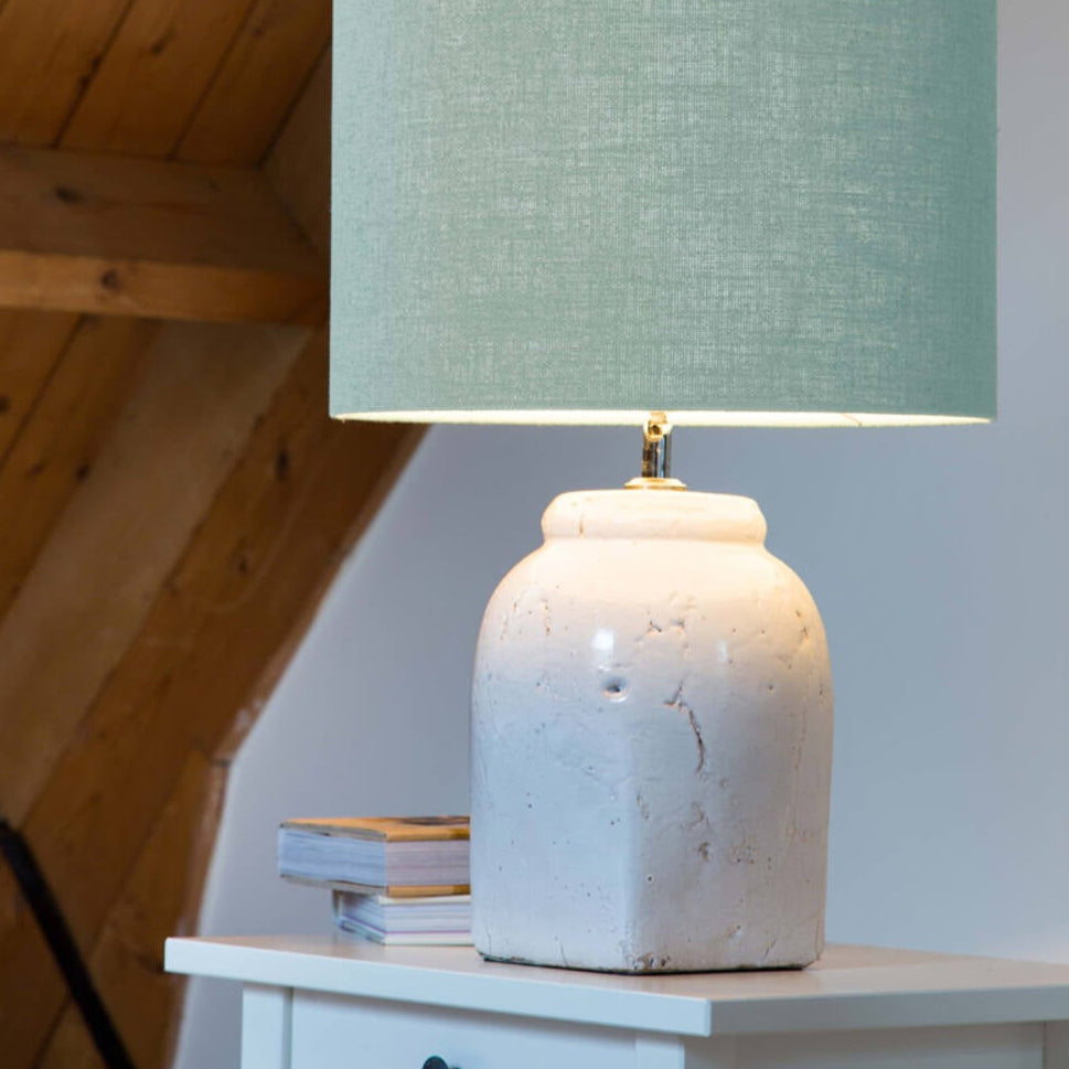 Small Squared White Ceramic Lamp Base - 7503126 - Uneeka