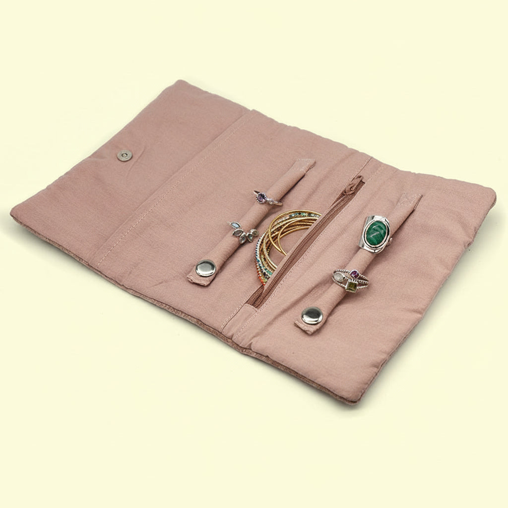 Embroidered Dormouse Velvet Jewellery Roll - 81716 - Uneeka