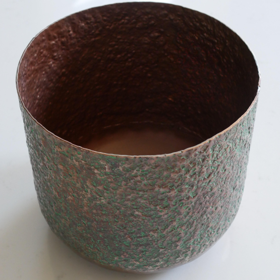 Dappled Texture Copper Finish Planter - 8803 - Uneeka