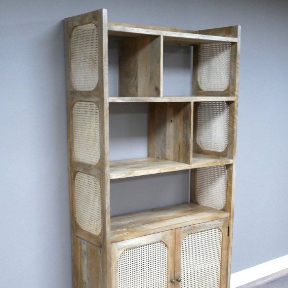 Rattan Detail Bookcase -  9755 - Uneeka