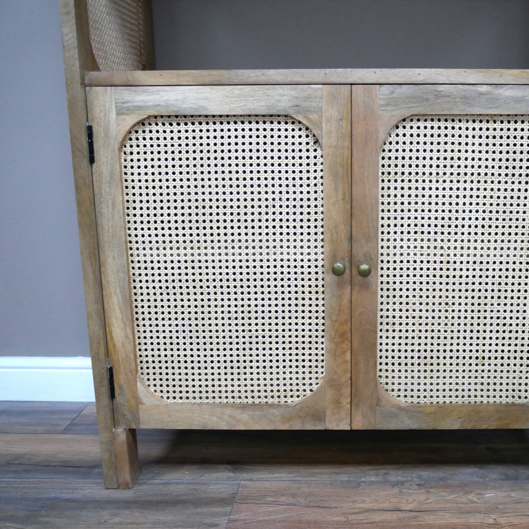 Rattan Detail Bookcase -  9755 - Uneeka