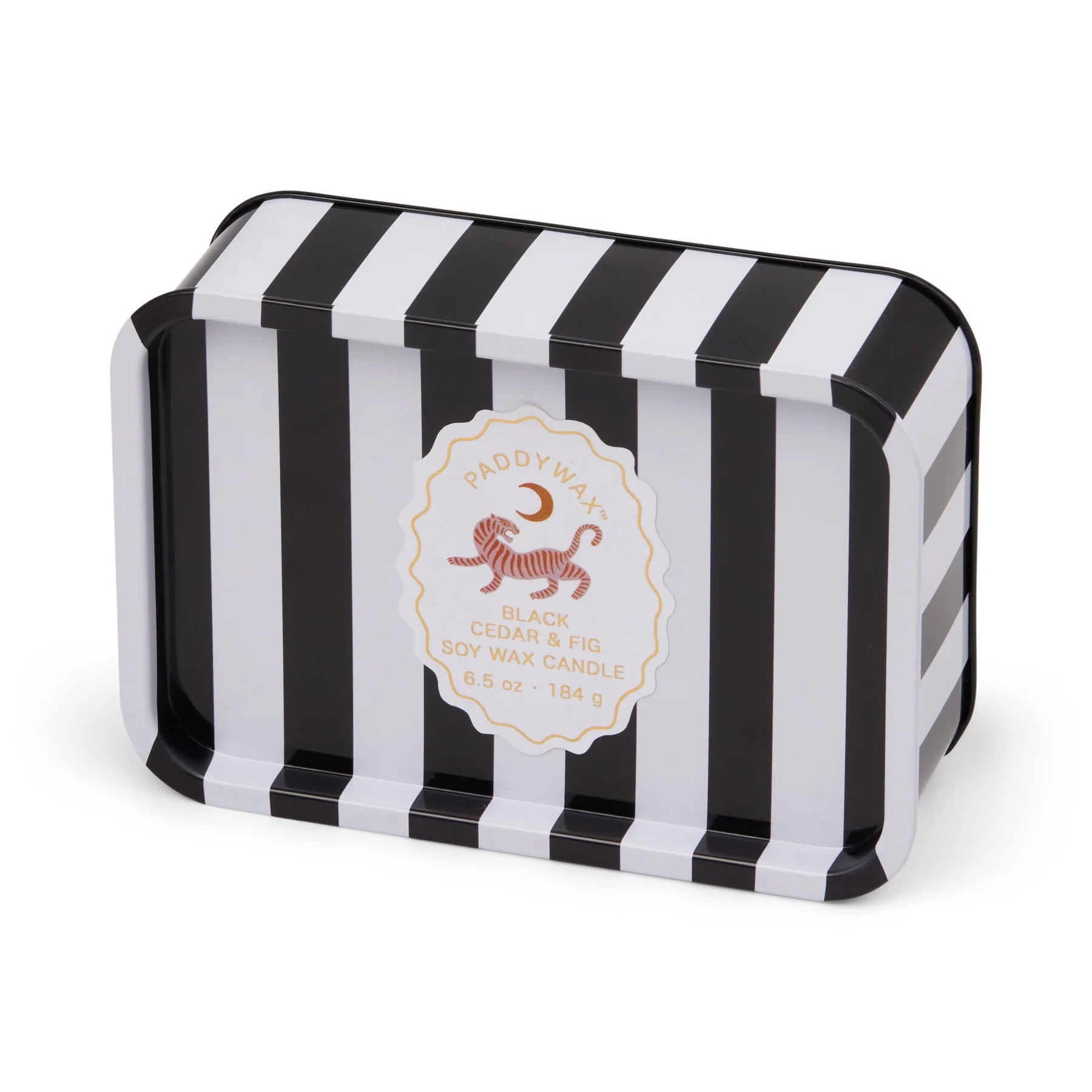Two Wick Patterned Tin Candle Black Cedar & Fig - ADO0601EU - Uneeka