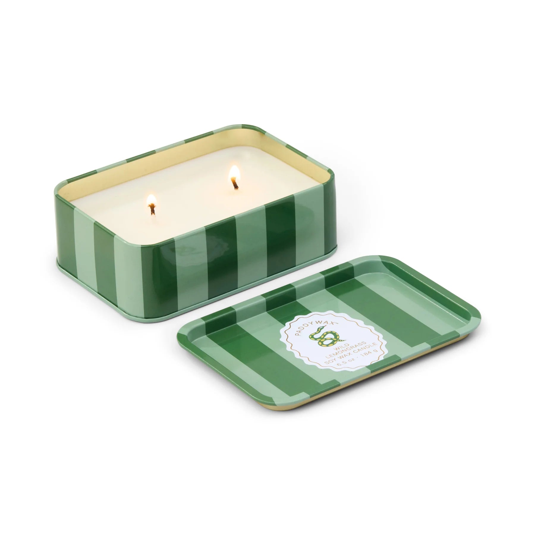 Two Wick Patterned Tin Candle Wild Lemongrass - ADO0602EU - Uneeka