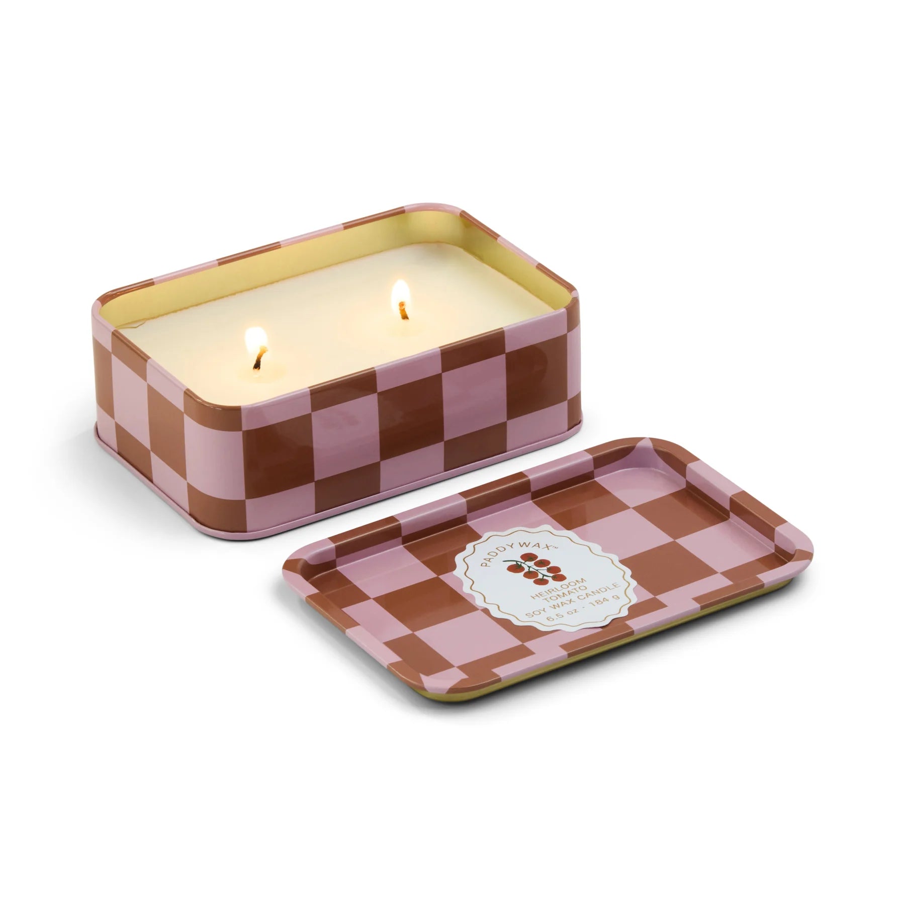 Two Wick Patterned Tin Candle Heirloom Tomato - ADO0603EU - Uneeka