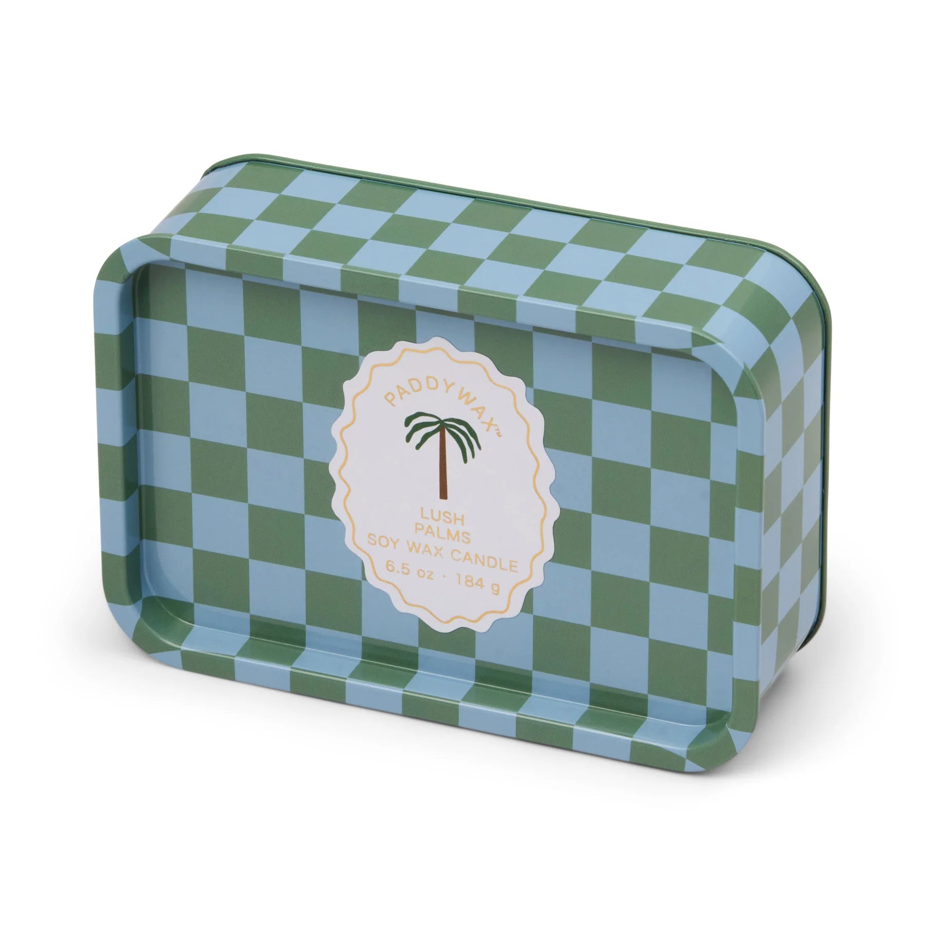Two Wick Patterned Tin Candle Lush Palms - ADO0604EU - Uneeka
