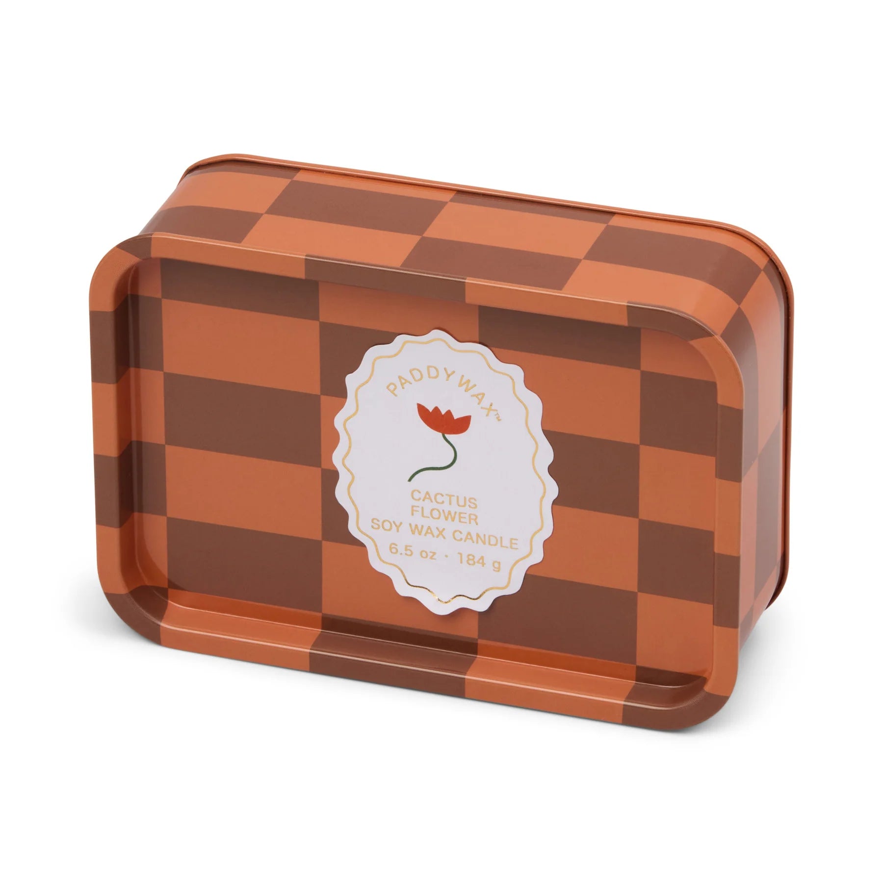 Two Wick Patterned Tin Candle Cactus Flower - ADO0607EU - Uneeka