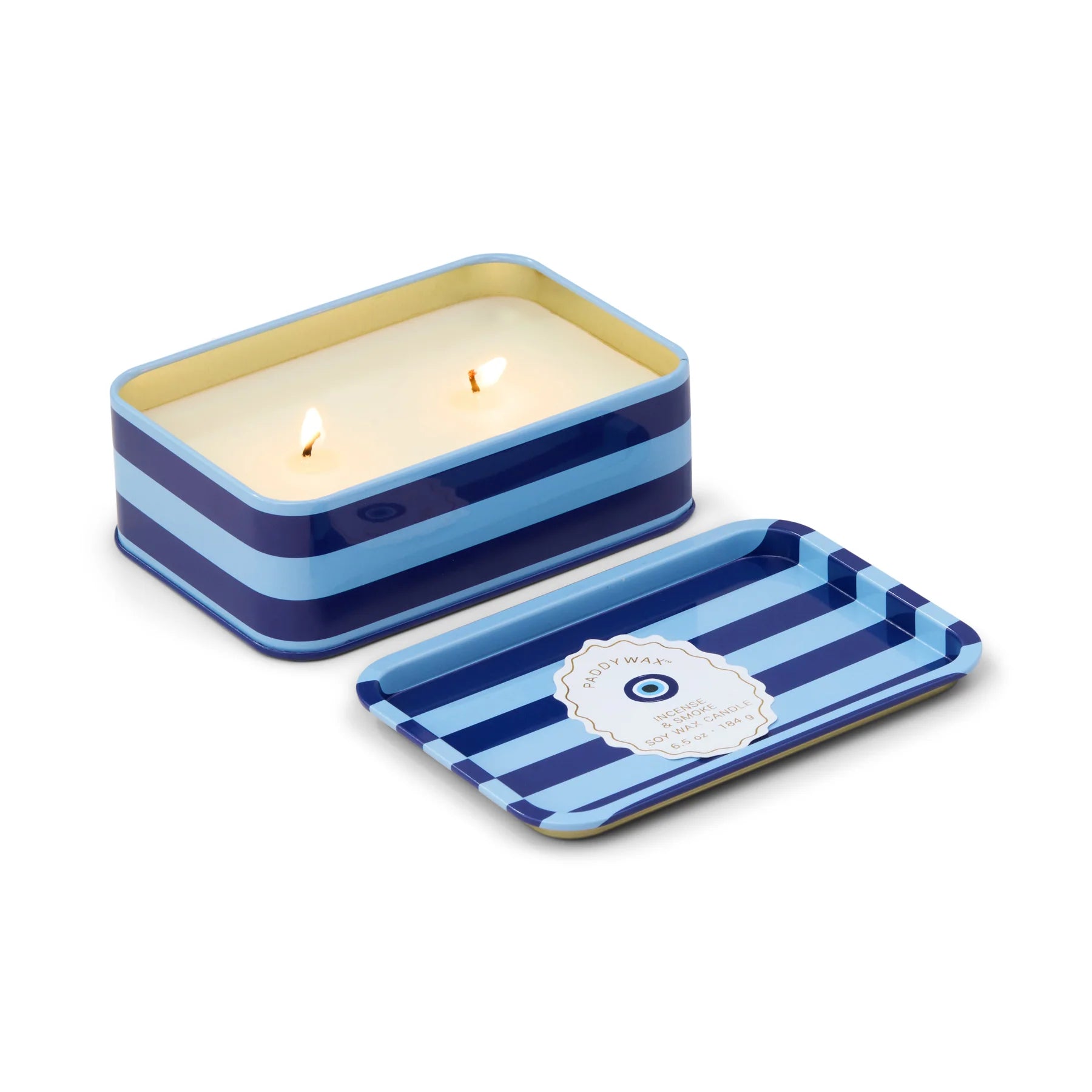 Two Wick Patterned Tin Candle Incense & Smoke - ADO0608EU - Uneeka