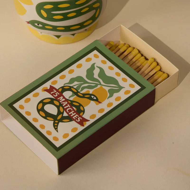 Green Snakes & Lemons Box of Matches - ACC40EU - Uneeka