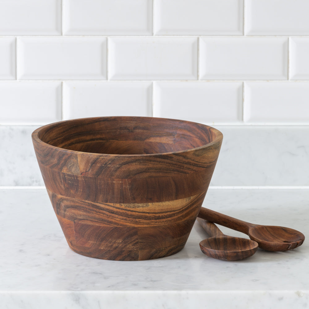 Acacia Wood Salad Bowl - VIN23455 - Uneeka