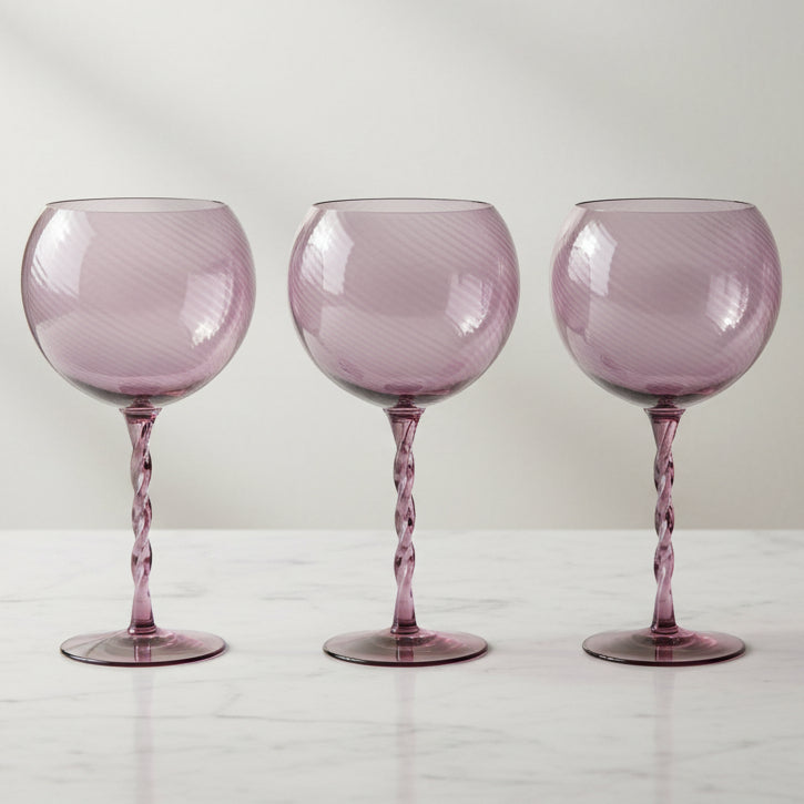 Amethyst Twisted Stem Gin Glass - ANH167 - Uneeka