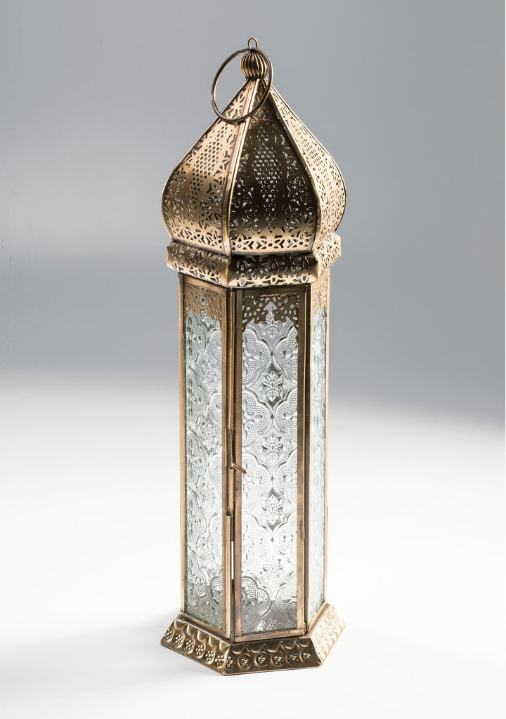 Antique Brass Moroccan Style Lantern Large