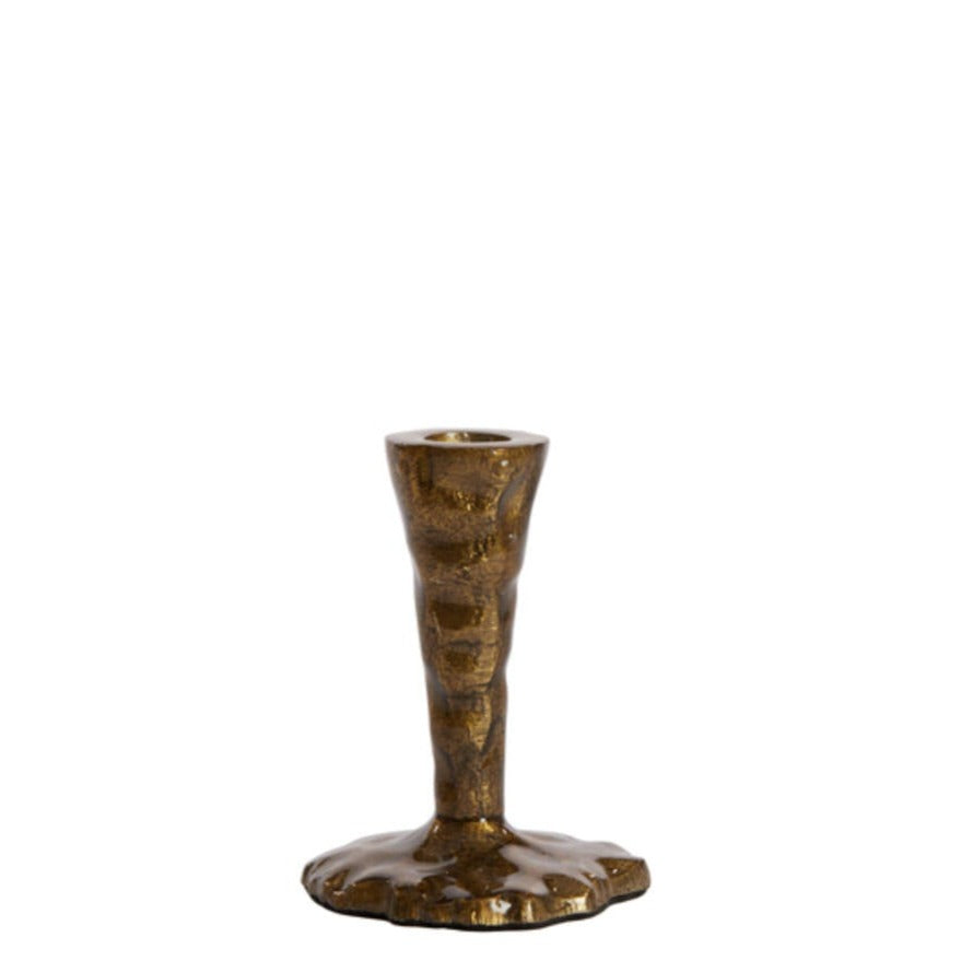 Antique Bronze Twisted Candle Holder 