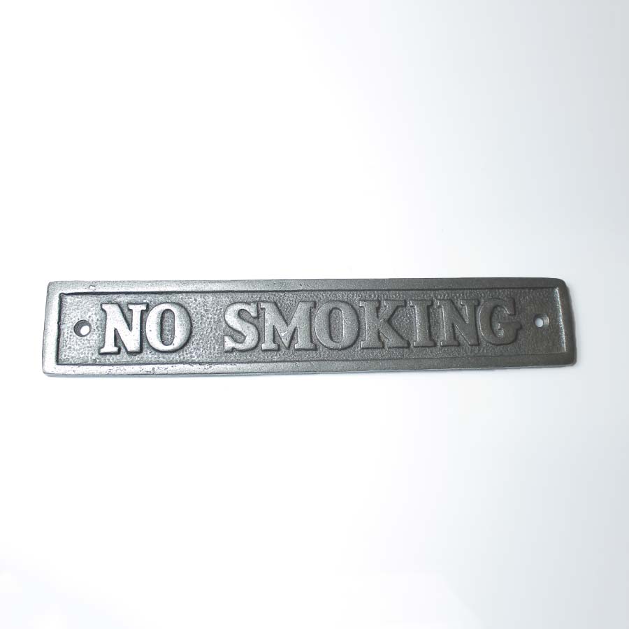 Antique Cast Iron No Smoking Plaque