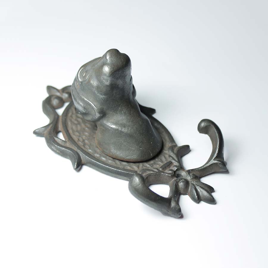Antique Cast Iron Ornate Bulldog Double Hook