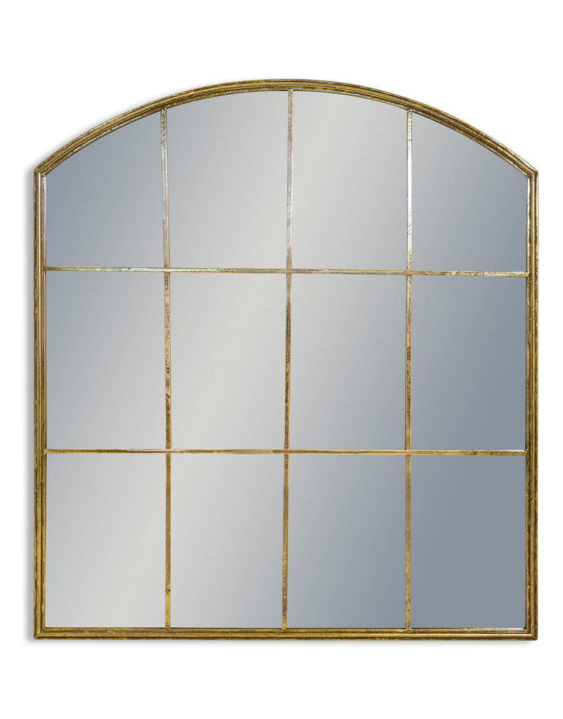 Antique Gold Arch Window Pane Effect Mirror
