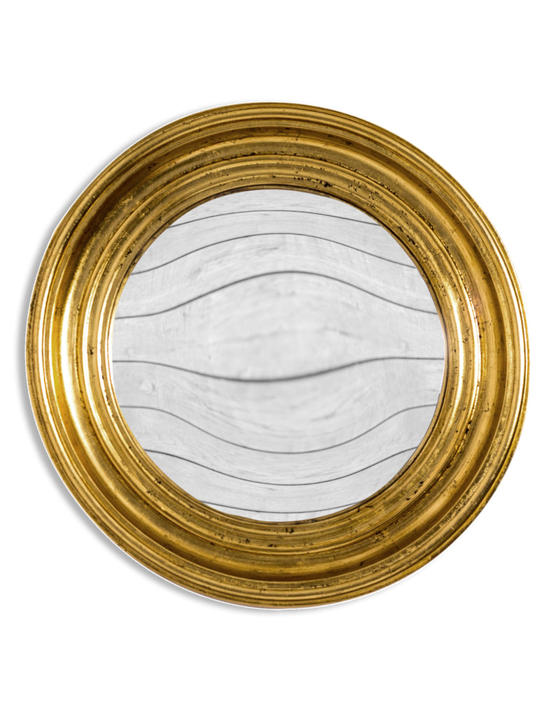 Antique Gold Round Convex Mirror Medium