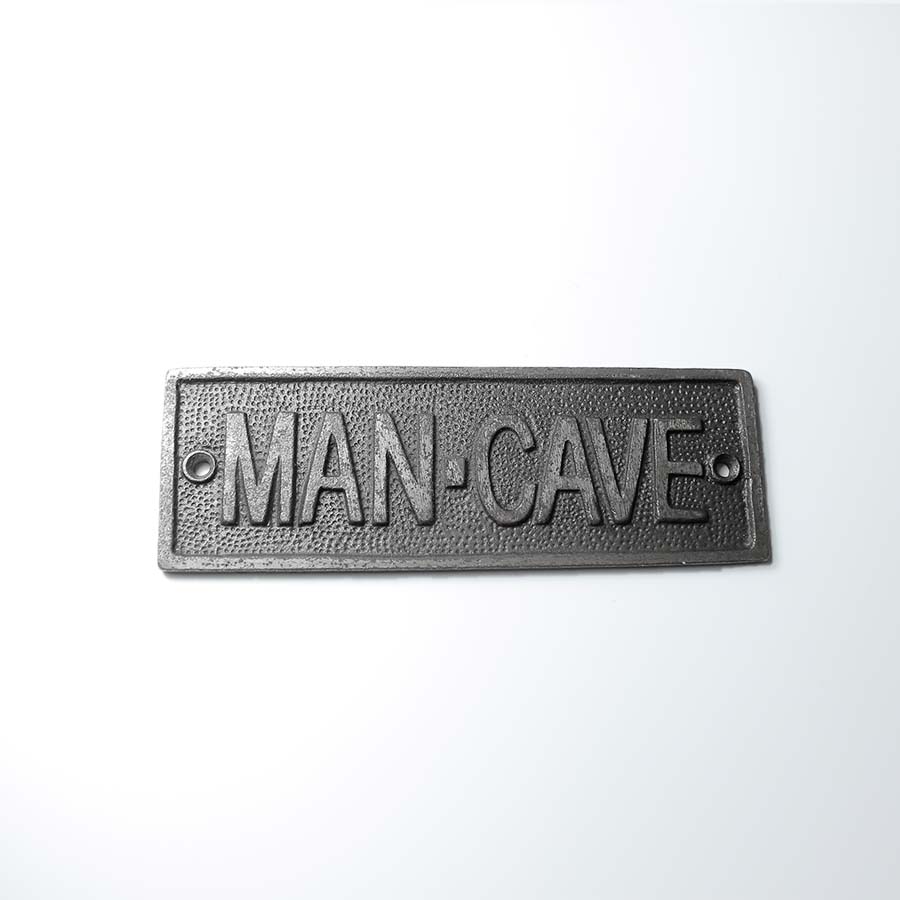 Antique Iron Man Cave Plaque