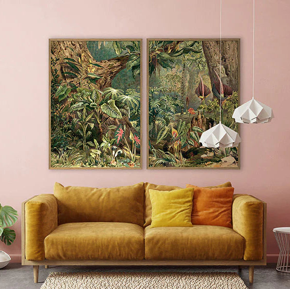Aracae Lillies Jungle Framed Art Print (RIGHT) - OFG 50x70 2929R - Uneeka