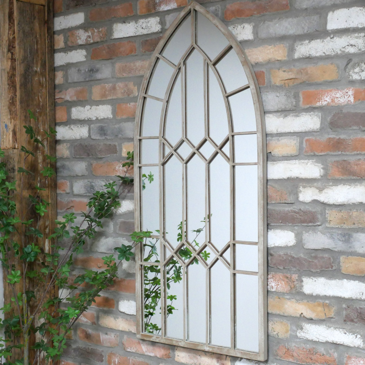 Arched Rustic Metal Garden Mirror - 10924 - Uneeka