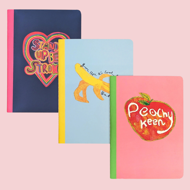 Arthouse Peachy Keen Set Of 3 A6 Notebooks - Uneeka