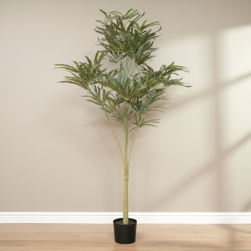 Artificial Aralia Plant In Black Pot - 7978 - Uneeka