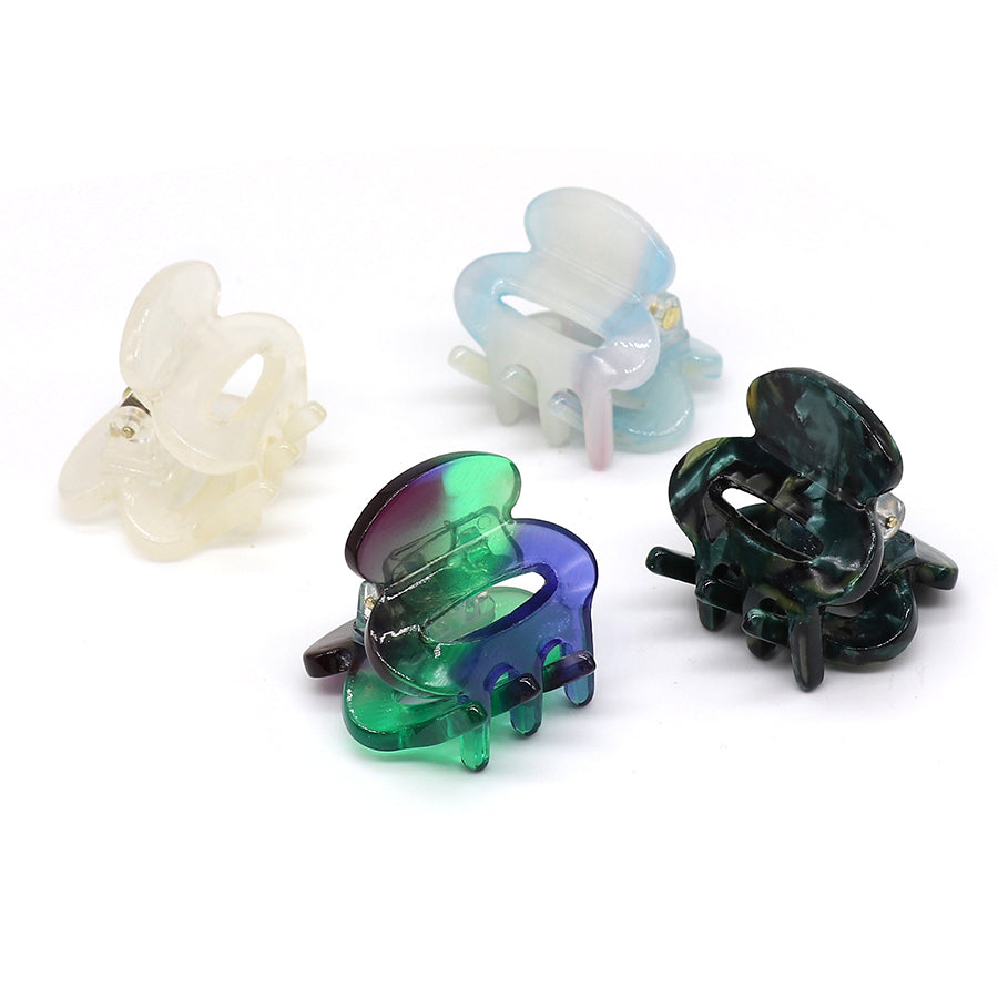 Assorted Blue / Green Mini Hair Clips - 40660 - Uneeka