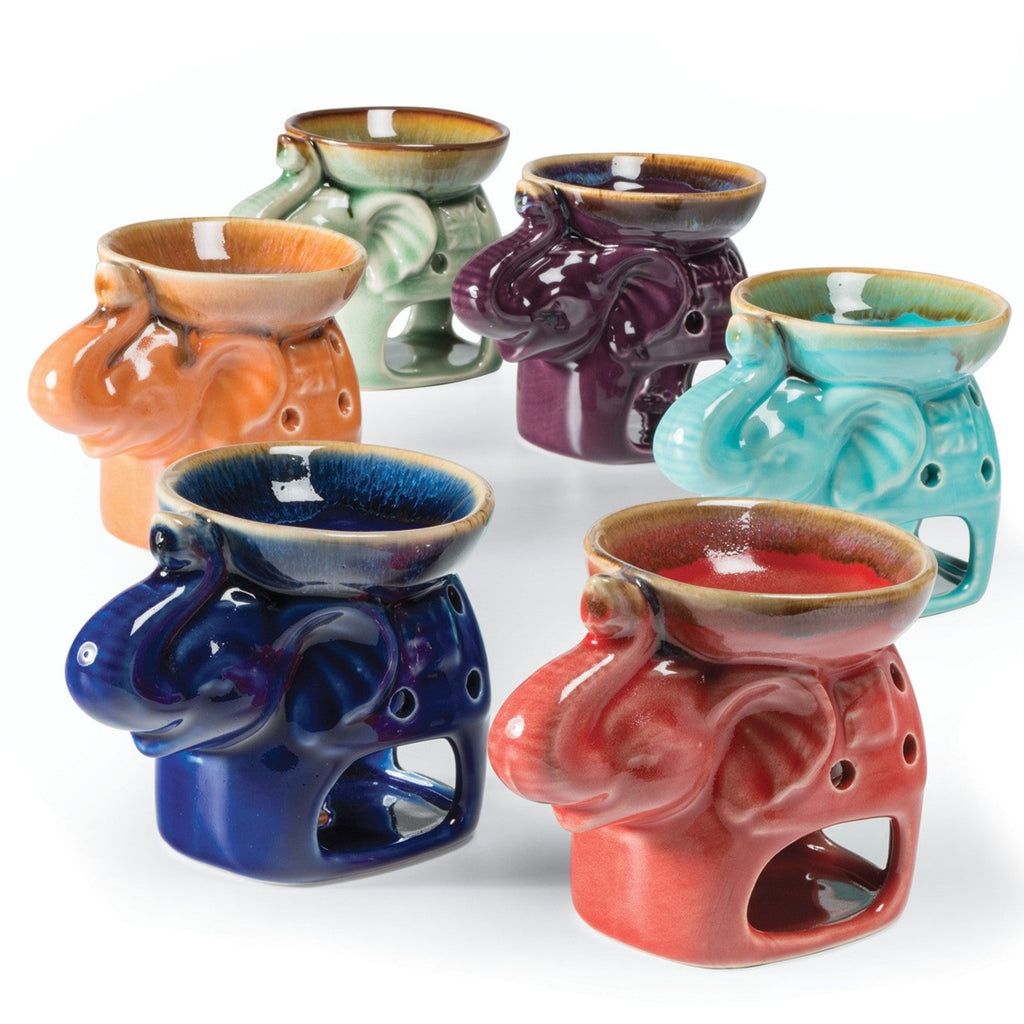 Assorted Colour Elephant Design Ceramic Oil Burner