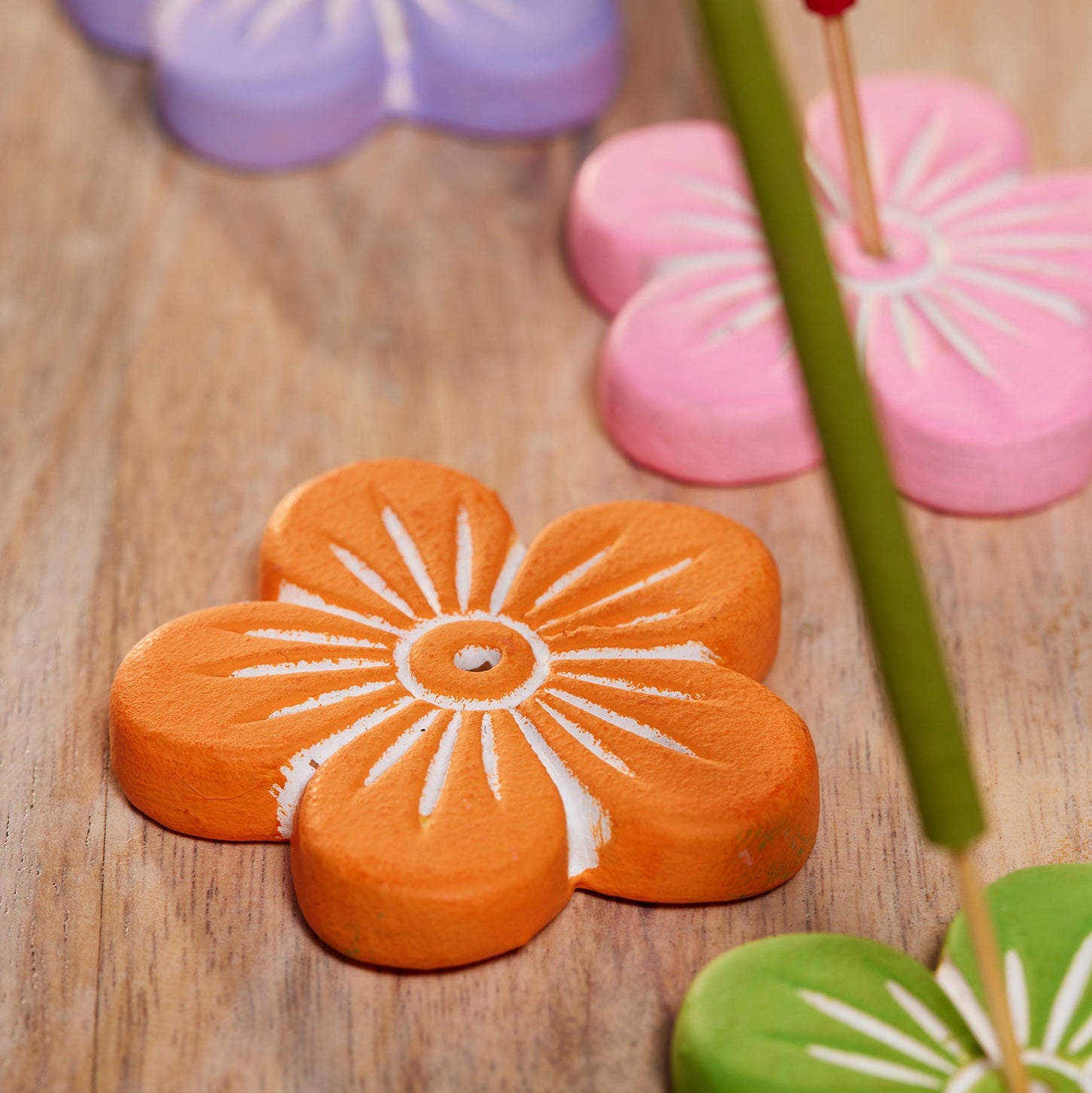 Assorted Colour Flower Incense Holder - IH18 - Uneeka